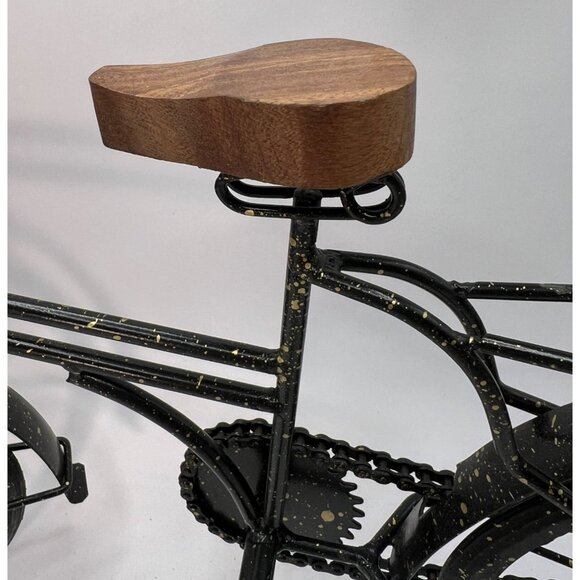 Vtg Metal & Wood Bicycle Home Decor, Wheels & Chain Turn - Picture 4 of 13